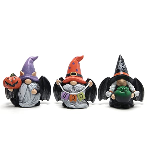 Halloween Gnomes Decoration Set - Black Wing, Indoor Holiday Figurines