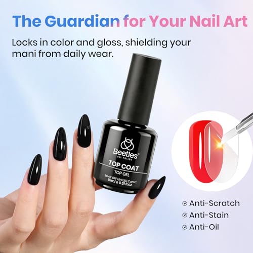 Strong Nail Glue for Press On Nails & Acrylics - Quick Dry, 10ml + Glossy Top Coat