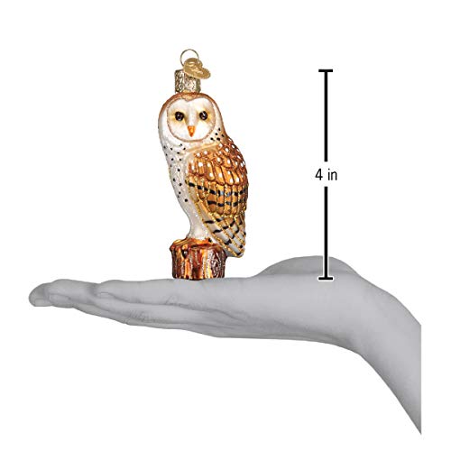 Unique Barn Owl Glass Christmas Ornament - Handcrafted Holiday Decoration, Owl Collection