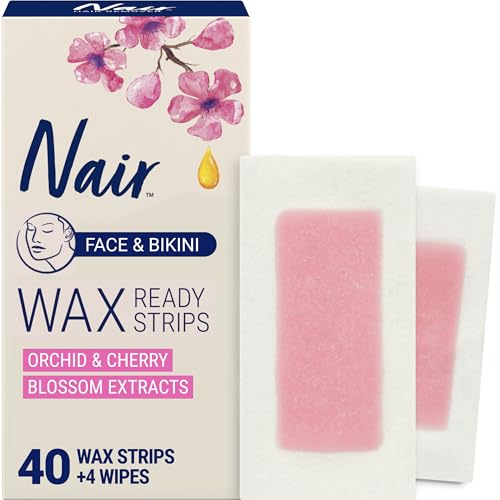 Nair Hair Remover Wax Strips for Face & Bikini - 40 Count, Normal