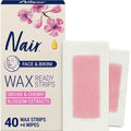 Nair Hair Remover Wax Strips for Face & Bikini - 40 Count, Normal