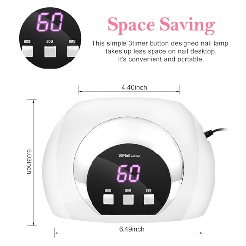 54W UV LED Nail Lamp for Gel Nails, Curing Light, Nail Art Tools