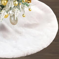 72 Inch White Faux Fur Christmas Tree Skirt - Large Holiday Holiday Decor