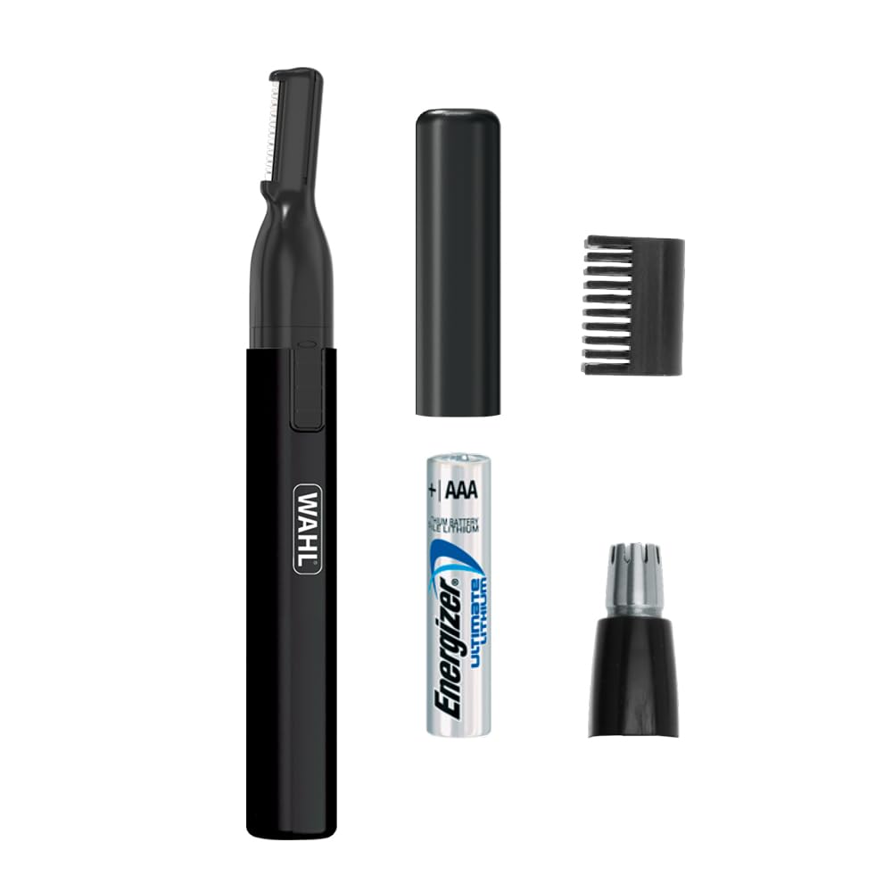 Wahl Canada Premium Lithium Ear, Nose & Brow Trimmer, Power and Precision for Men's Grooming, Wet/Dry Black Pen Trimmer, Model 5536