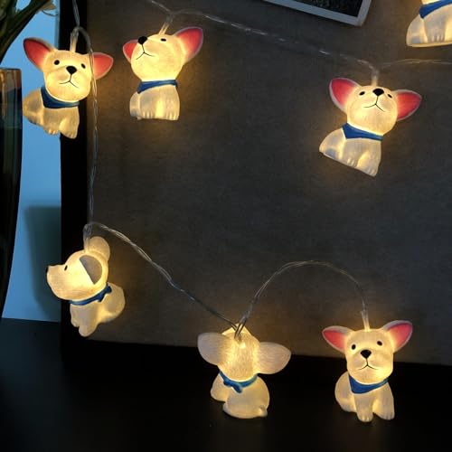 Cute Labrador Dog String Light 1.65M Battery-Operated Night Light with Timer