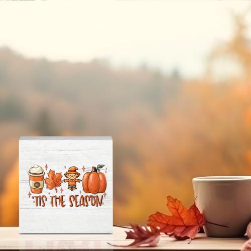 Fall Thanksgiving Decorations for Home Office - Tis' the Season Scarecrow Sign - A Fall 08