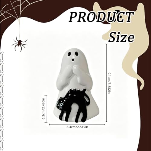 Halloween Ghost Figurine Cute Cat Spooky Resin Statue - Style 21