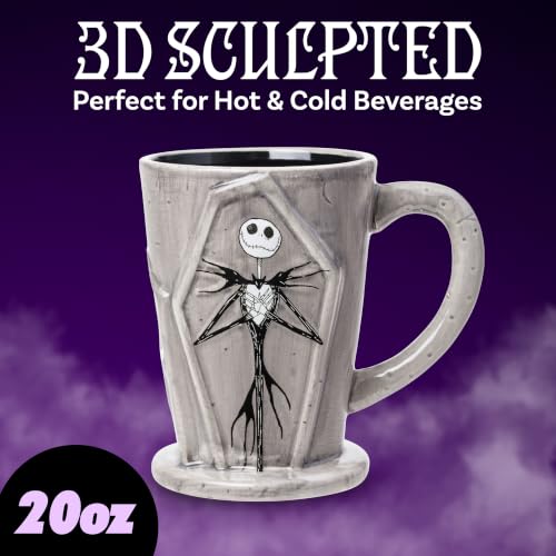 Nightmare Before Christmas 3D Tombstone Mug - 20oz Jack Skellington Ceramic Drinkware