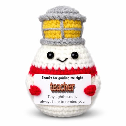 Teacher Appreciation Gift - Handmade Crochet Lighthouse for Teachers - Easter Desktop Decor