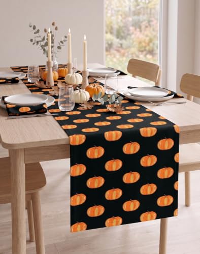 Halloween Pumpkin Table Runner 13x72 Inch - Fall Autumn Decor - PurpleEssences