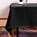 Waterproof Rectangle Table Cloth 55x95 inches Black - Faux Linen Look