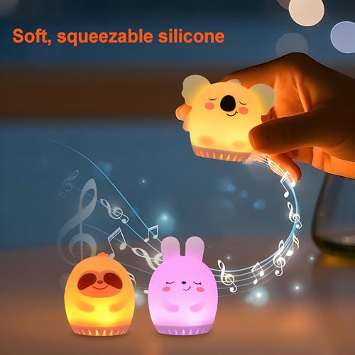 Mini Koala Night Light for Kids - 9 Color Silicone LED Lamp with White Noise & Touch Control