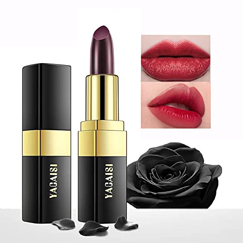 Color Changing Lipstick - Black to Brick Red Moisturizing Lip Balm for Women - Variation: Black