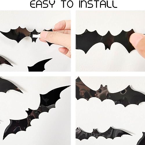 Halloween Decorations Set with Spider Webs, Bat Wall Stickers & Table Covers - 63 Pieces