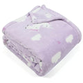 Kids Unicorn Blanket - Light Purple 50x60 Inches Soft Flannel Throw