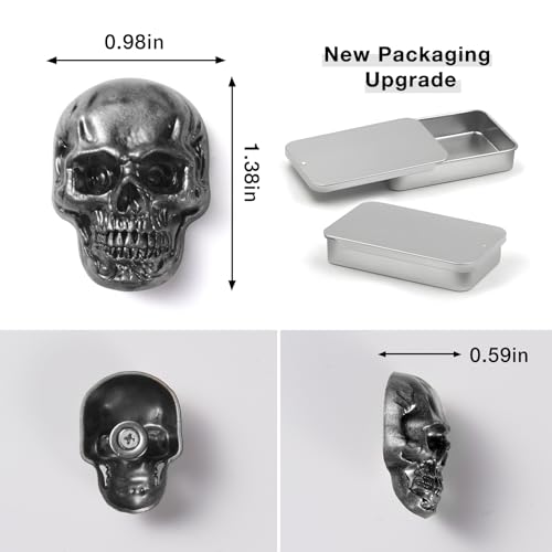 Skull Refrigerator Magnets - 6 Pcs Black Stainless Steel Cute & Cool Kitchen Decor