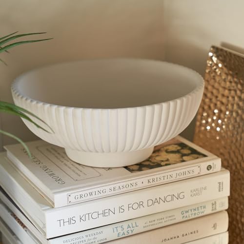 Decorative Concrete Fruit Bowl - Large Gray Key Bowl for Kitchen or Table - Handcrafted Modern Design