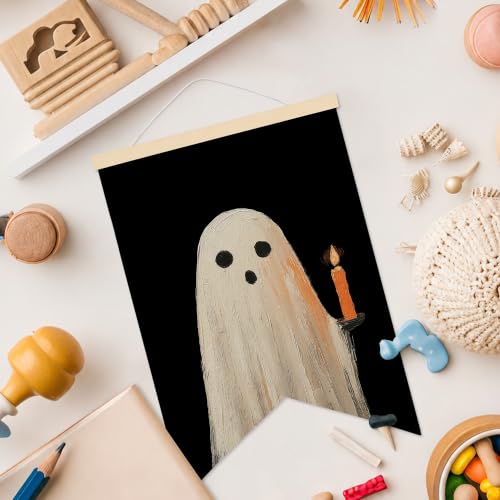Halloween Ghost Wall Art Canvas Banner Poster for Bathroom - Ghost1