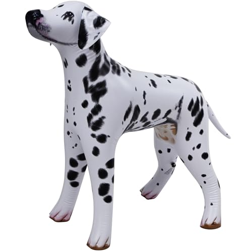 Inflatable Dalmatian Dog Decor Figure - 39" Black & White Pet Toy & Party Prop - Variation: Dalmatian Black/White