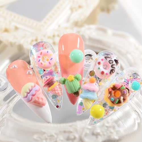 50PCS Dessert Nail Charms Set - Kawaii Resin Decorations for Nail Art & DIY Crafts