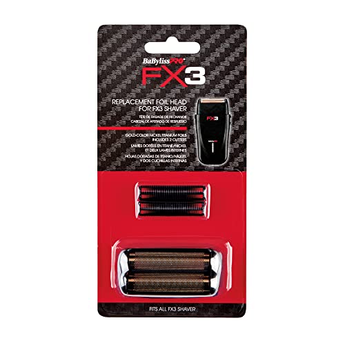 BaBylissPRO Barberology Professional FXX3RFB FX3 Black Replacement Double Foil Shaver Head with 2 Cutters