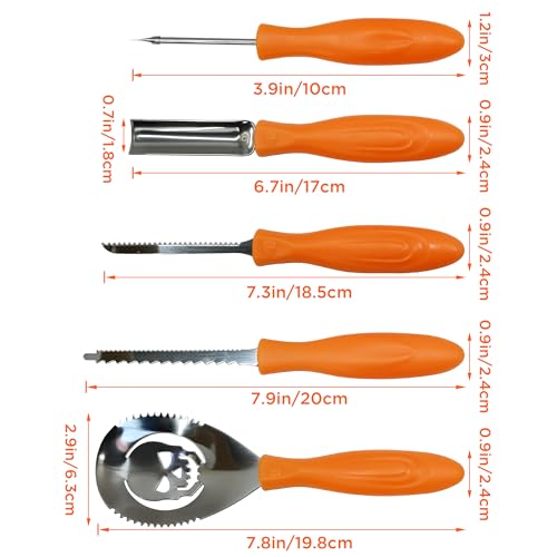 Pumpkin Carving Kit Tools - 13-Piece Heavy Duty Halloween Jack-O-Lantern Set