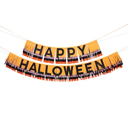 Halloween Fringe Garland with Glitter Letters - 9.75' Reusable Party Decor