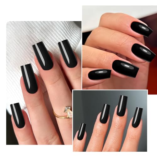 Black Square Press On Nails Medium Length 120Pcs with Glue & Tools - Variation of THIS listing