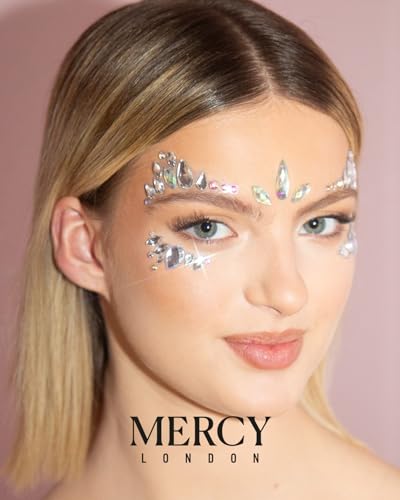 Sparkly Crystal Face Jewel Headpiece for Halloween & Festivals - Pretty Costume Accessory