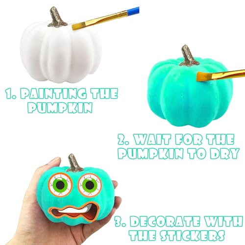 Kids DIY Pumpkin Painting Kit - SML Colorful 13-Piece Halloween Crafts Set
