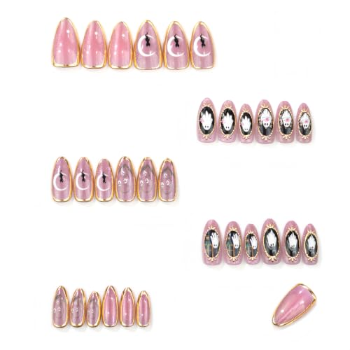 Halloween Ghost Frame Press On Nails - Medium Almond Fake Nails for Women - Ghost Design