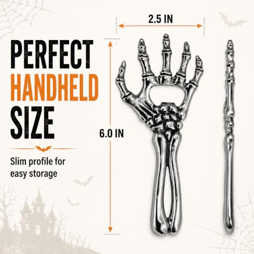 Sarcidery Skeleton Hand Beer Bottle Opener - Silver Gothic Bar Tool