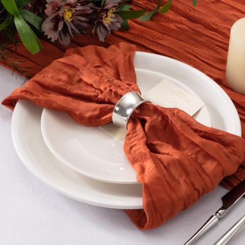 Terracotta Burnt Orange Cloth Napkins Bulk Set of 20 - Elegant Table Linens