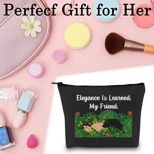 BLUPARK RHONY Inspired Gift Elegance Is Learned Makeup Bag Real Housewife Gift (Elegance Is Learned-BK)
