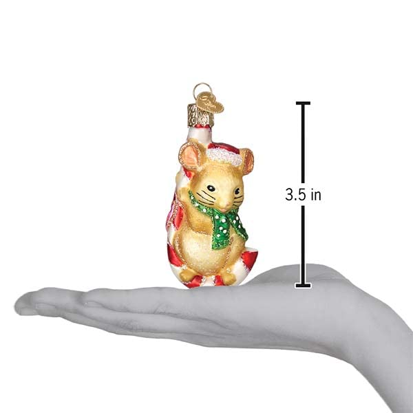 Christmas Mouse Glass Blown Ornament - Handcrafted Holiday Decoration - Christmas Tree Ornament - Variation of THIS listing