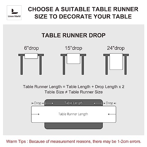 French Linen Table Runner 14x108 Inches - Macchiato, Machine Washable, Elegant Fall & Wedding Decor