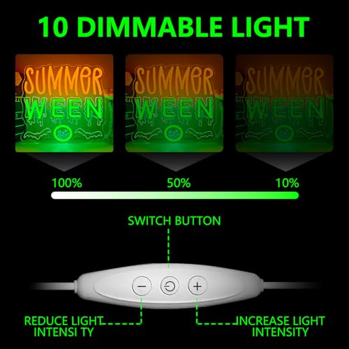 Green Summer Halloween Neon Sign - Dimmable LED Party Backdrop Decoration