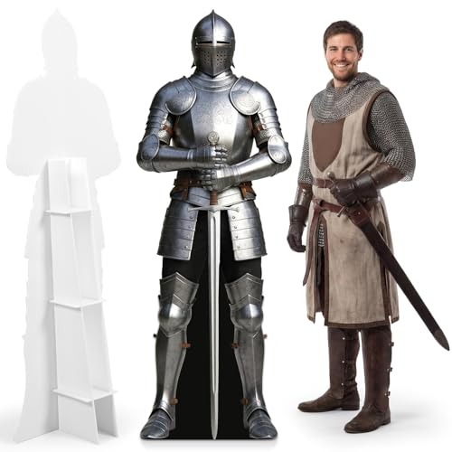 Life-Size Medieval Knight Cardboard Cutout - 5.9 Ft Stand Up Prop - Variation Knight