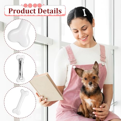 White Bone Hair Clips Set - 6 Stylish Hairpins for Women & Girls