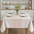 Pink Rustic Burlap Tablecloth 60x120 Inch Rectangular - Durable Polyester