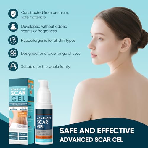 Scar Gel for Surgical, Keloid, Burn & Acne Scars - Hydrating & Skin Repair, 1.7oz