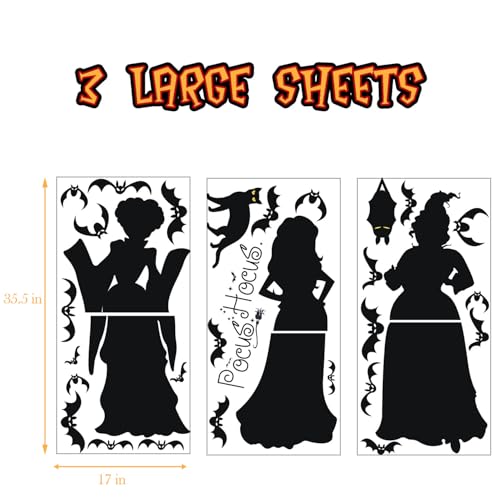 Large Halloween Window Cling Decal - Spooky Hocus Pocus Decor 35.5"