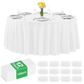 12 Pack Premium White Plastic Round Tablecloths 120 Inch Disposable Party Cover - Variation: White-120in / 12pc