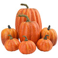 7Pcs Artificial Foam Pumpkins Set Fall Harvest Halloween Decor - Realistic Look