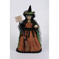 Halloween Witch and Toad Figurine Set - Whimsical Decor for Mantels and Shelves
