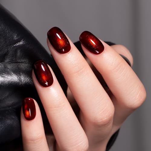 Magnetic Cat Eye Gel Nail Polish - Cherry Bomb, 15 ML, Unique Rainbow Effect