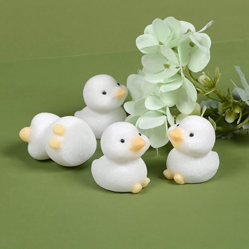 Justinstones Matte White Marble Duck Figurine - Natural Gemstone Home Decor Gift