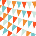 Orange Pennant Banner Set for Party Decorations - 60 Pieces, 55ft Length