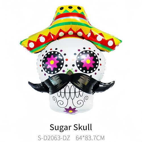 Sugar Skull Balloons Set for Day of the Dead Halloween Fiesta - 43pcs