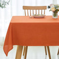 Water-Resistant Linen Textured Rectangular Tablecloth 60x108 Inch - Rust - Spillproof & Wrinkle-Free
